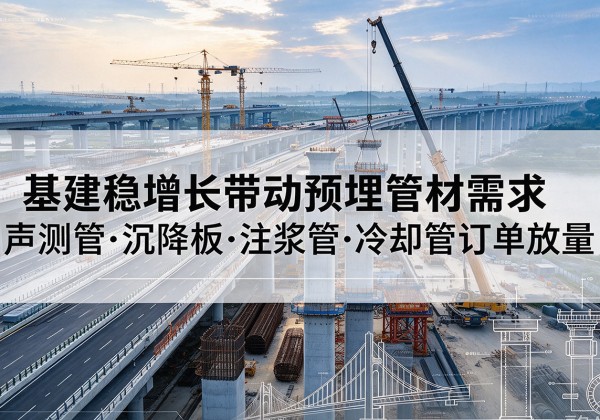 霍山基建稳增长带动预埋监测管材需求，声测管、沉降板、注浆管订单持续放量
